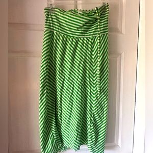 LILLY PULITZER Green and White Stripe Halter Dress